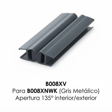 Sello De Clip Corto 180° Para Vidrio Gris B008XV