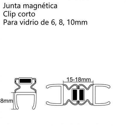 Sello De Clip Corto Magnetico Para Vidrio 6-10mm B008XGG