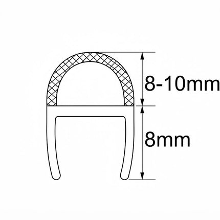 Sello De Clip Corto Para Vidrio 6-12mm B007X