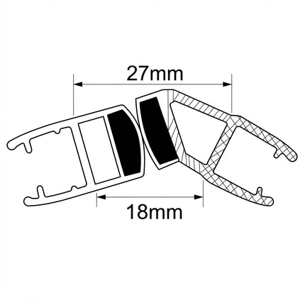 Sello Magnético 135° Vidrio 8 10mm B008V NWK-BK