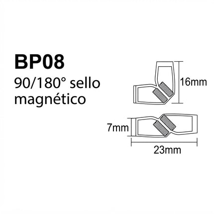 Sello Adhesivo Para Vidrio 90°/180 ° BP08