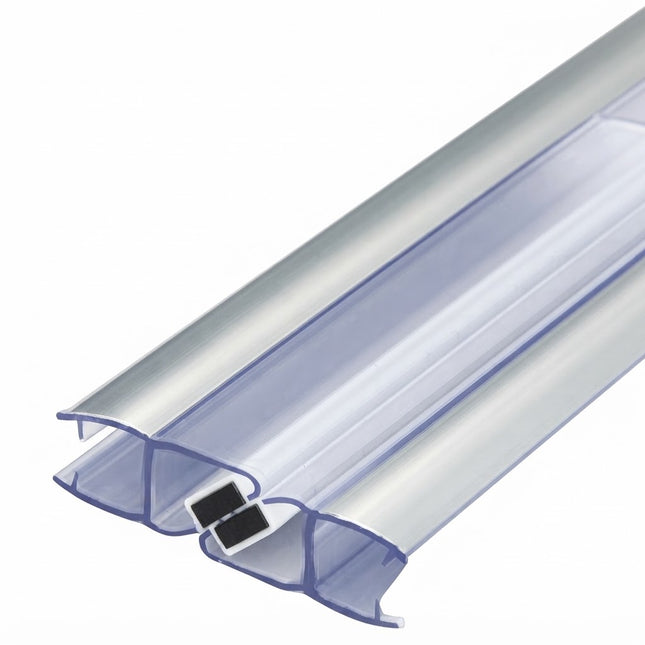 Sello Protector Rigido Pvc Para Puerta de Vidrio Color Plata 90/180° B008GA DY