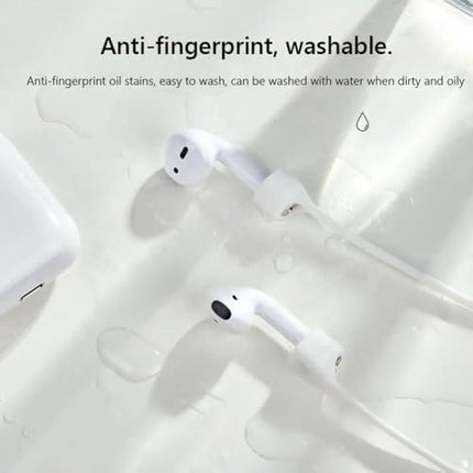Sujetador Compatible para Airpods 1, 2, 3 generación Pro,correa magnética ultra fuerte para Airpods cordón accesorio deportivo de silicona (BLANCO)