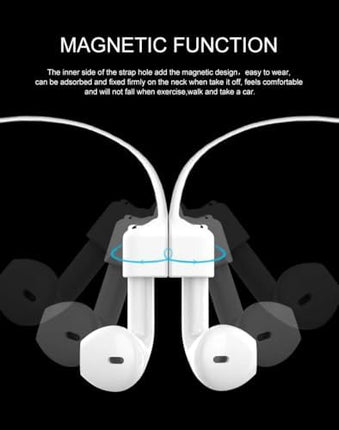 Sujetador Compatible para Airpods 1, 2, 3 generación Pro,correa magnética ultra fuerte para Airpods cordón accesorio deportivo de silicona (BLANCO)