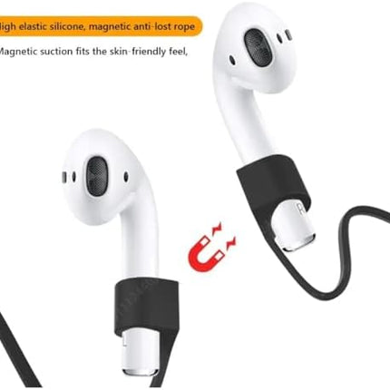 Sujetador Compatible para Airpods 1, 2, 3 generación Pro,correa magnética ultra fuerte para Airpods cordón accesorio deportivo de silicona (BLANCO)