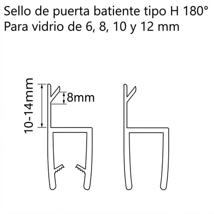 Sello Forma H 6 8 10 12mm B003A
