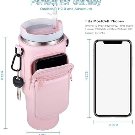 Funda para Termo Stanley, Protector para Botella de Agua Stanley de 40oz, con Cierre y Bolsa Externa