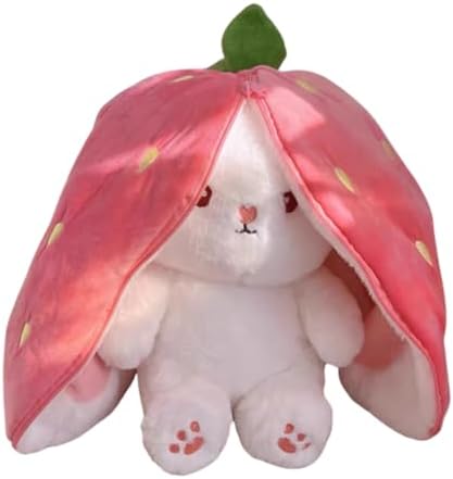 Peluche Conejo Fruta Reversible de Fresa o Zanahoria Suave de Felpa