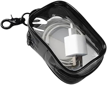 Mini Estuche Transparente Portátil Con Llavero Organizador Para Cargador