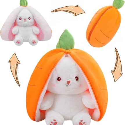 Peluche Conejo Fruta Reversible de Fresa o Zanahoria Suave de Felpa