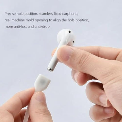 Sujetador Compatible para Airpods 1, 2, 3 generación Pro,correa magnética ultra fuerte para Airpods cordón accesorio deportivo de silicona (BLANCO)