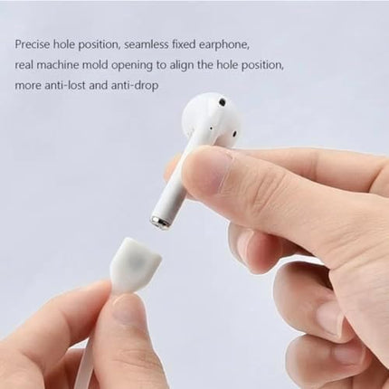Sujetador Compatible para Airpods 1, 2, 3 generación Pro,correa magnética ultra fuerte para Airpods cordón accesorio deportivo de silicona (BLANCO)