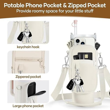 Funda para Termo Stanley, Protector para Botella de Agua Stanley de 40oz, con Cierre y Bolsa Externa