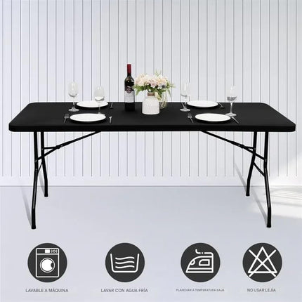 Mantel Elástico Ajustable para Mesa Rectangular para Eventos Fiestas