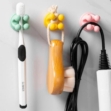 Soporte de Silicona para Cepillo de Dientes Gancho Adhesivo Impermeable Multifuncional