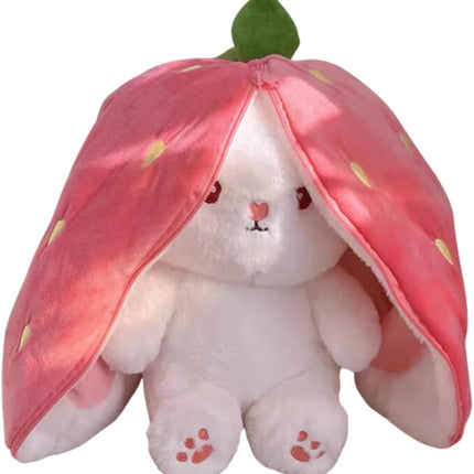 Peluche Conejo Fruta Reversible de Fresa o Zanahoria Suave de Felpa