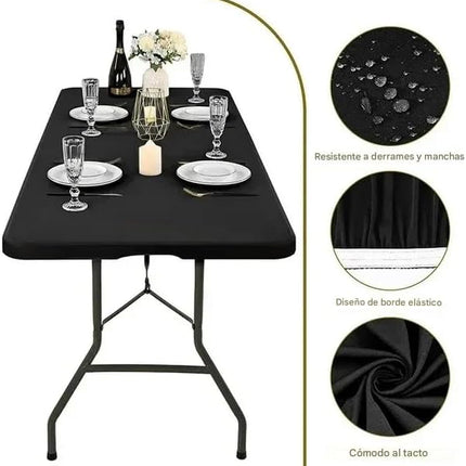 Mantel Elástico Ajustable para Mesa Rectangular para Eventos Fiestas