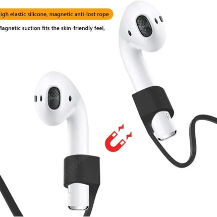 Sujetador Compatible para Airpods 1, 2, 3 generación Pro,correa magnética ultra fuerte para Airpods cordón accesorio deportivo de silicona (BLANCO)