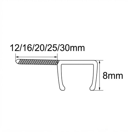Sello De Clip Corto Para Vidrio 6-12mm B004X