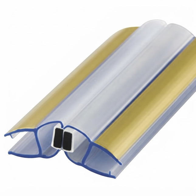 Sello Protector Rigido Pvc Para Puerta de Vidrio Color Dorado 135°  B008GC DJ
