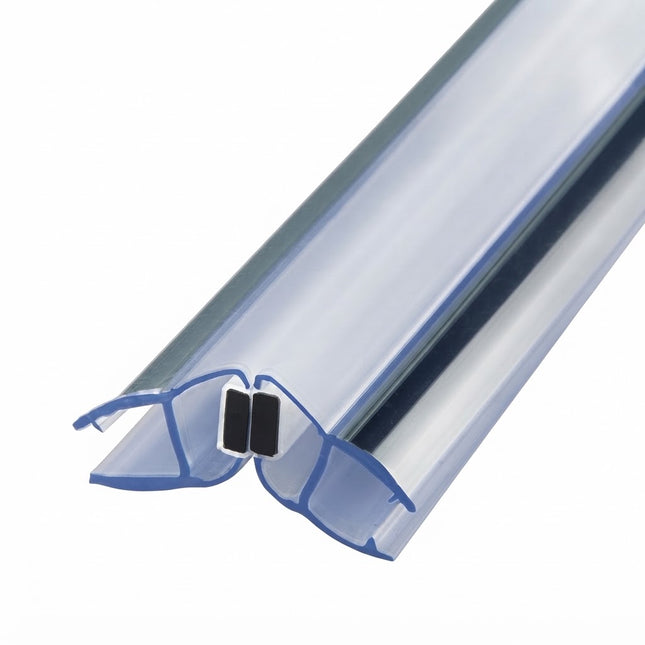 Sello Protector Rigido Pvc Para Puerta de Vidrio Color Plata 135° B008GC DY