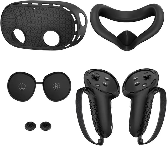 Kit Protector para Meta Quest 3S Cubierta de Lentes y Controladores Grip Antideslizante