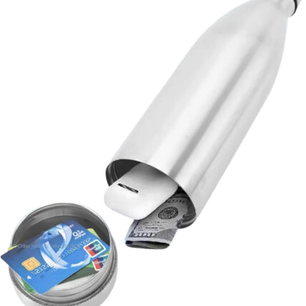 Botella Agua Bote Contenedor Líquidos Conservación De Bebidas Frías Caliente Ciclismo Correr Deportes Aire Libre Viajes con Compartimento Secreto Oculto Llaves Dinero Joyas Pastillas