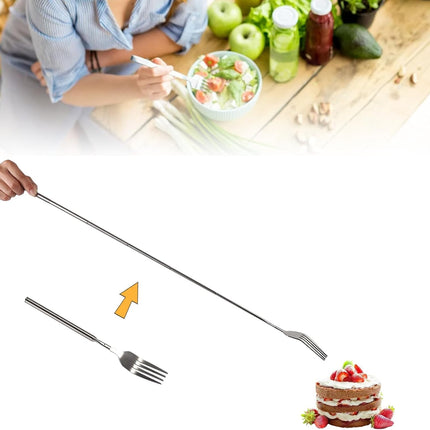 Tenedor Extensible Telescópico de Acero Inoxidable, Mango Extendible Ajustable Cenas