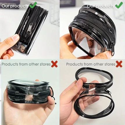 Mini Estuche Transparente Portátil Con Llavero Organizador Para Cargador