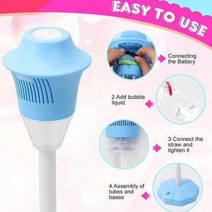 Máquina De Burbujas Automática con Luz LED y Música para Niños, Bebés, Fiestas