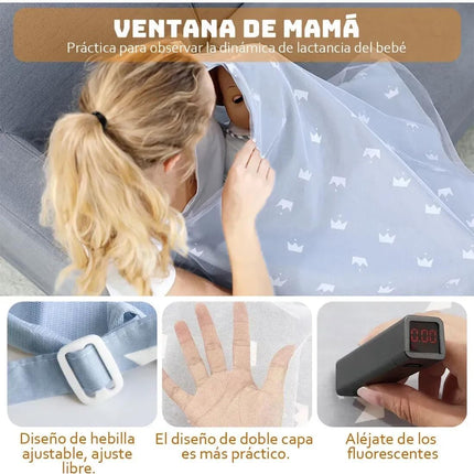 Manta de Lactancia para Bebé Cubierta para Amamantar Discreta para Mamá