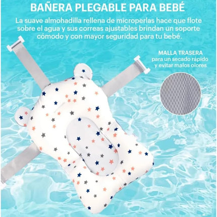 Asiento de Baño Flotante para Bebé con Soporte Ergonómico Bañera Recién Nacidos