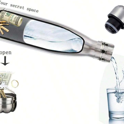 Botella Agua Bote Contenedor Líquidos Conservación De Bebidas Frías Caliente Ciclismo Correr Deportes Aire Libre Viajes con Compartimento Secreto Oculto Llaves Dinero Joyas Pastillas