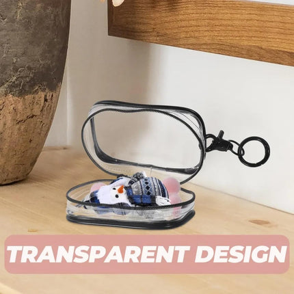 Mini Estuche Transparente Portátil Con Llavero Organizador Para Cargador