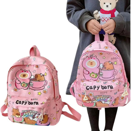 Mochila Capibara Escolares Infantiles Niña, Regalo Para Niña, Capybara Bolso Para Preescolar