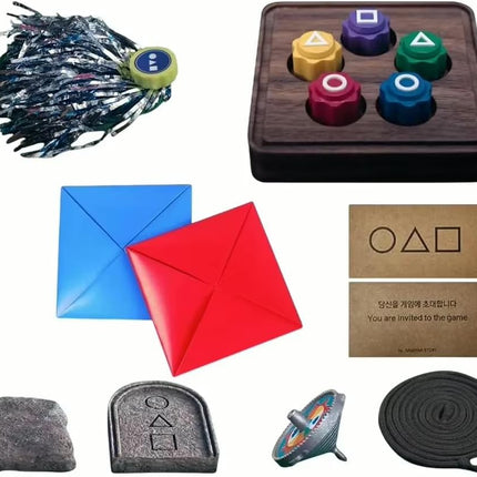 Kit Juego del Calamar Gonggi Trompo Piedra Juegos Coreanos, El Juego del Calamar 2