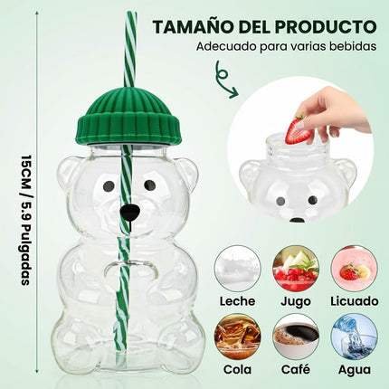 Vaso Osito Oso Plástico Taza Viral Para Bebida Café Generico