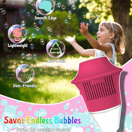 Máquina De Burbujas Automática con Luz LED y Música para Niños, Bebés, Fiestas Infantiles