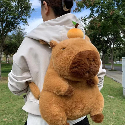 Mochila Capibara Cute kawaii escolar bolso de kapibara Peluche con correa