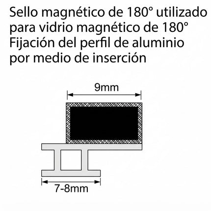 Sello Magnético 180° 7 8mm R1016C