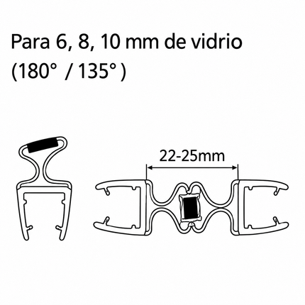 Sello Magnético 135° 180° 6 8 10mm B008GG XM