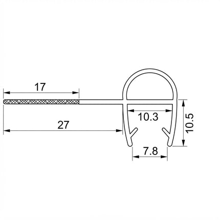 Sello Transparente Aleta 10mm BLC-U208