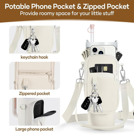 Funda para Termo Stanley, Protector para Botella de Agua Stanley de 40oz, con Cierre y Bolsa Externa