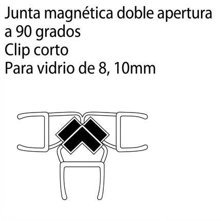 Sello De Clip Corto Magnetico Doble Apertura Para Vidrio 8-10mm B008XGA B008XGY