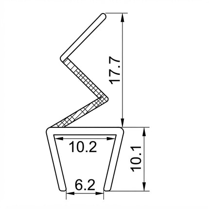 Sello De Clip Corto Para Vidrio 10mm SE214W