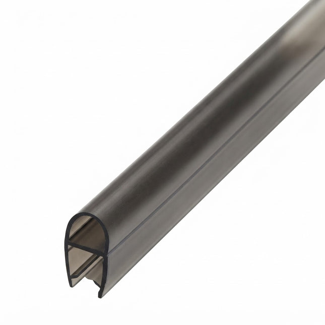 Sello Protector Rigido Pvc Para Puerta de Vidrio Color Marrón T