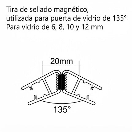 Sello Magnético 135° 6 8 10 12mm B008GC
