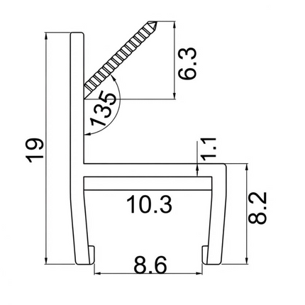 Sello De Clip Corto Para Vidrio 8-10mm B003AX