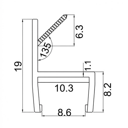 Sello De Clip Corto Para Vidrio 8mm 3005XB