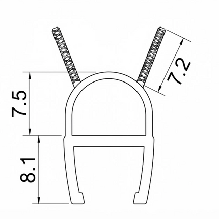 Sello De Clip Corto Para Vidrio 8-10mm B007XV